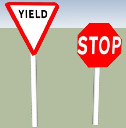 2 Types of RED Signs: STOP and YIELD